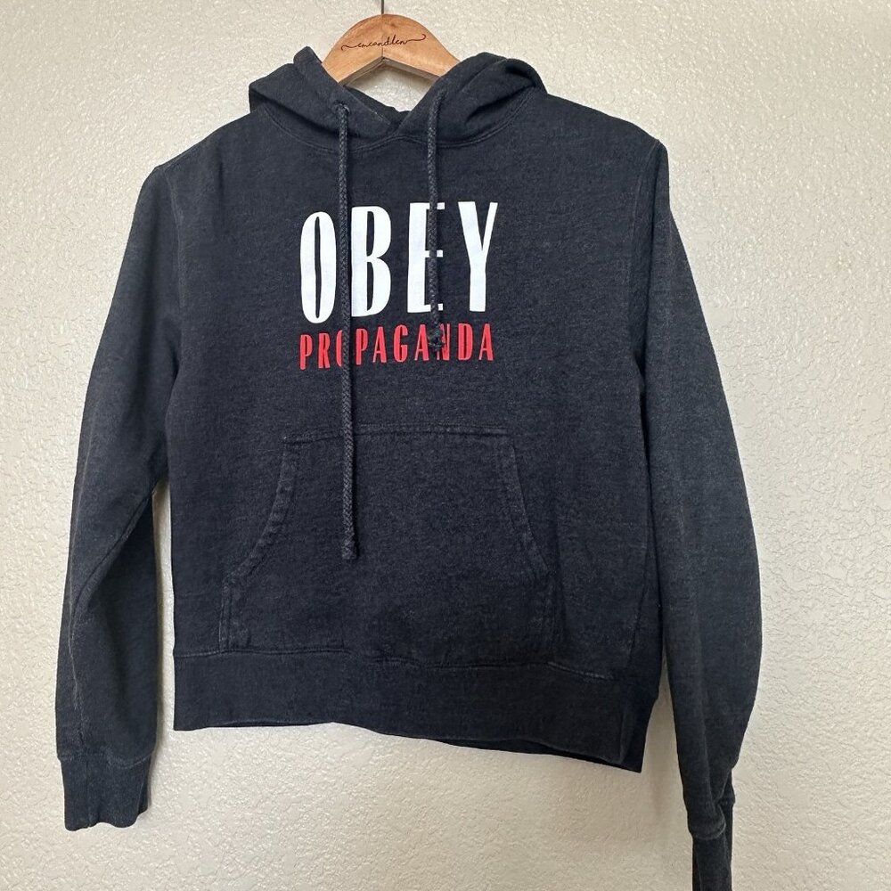 Obey Propaganda Hoodie No 89 sweatshirt black red size small mens womens casual